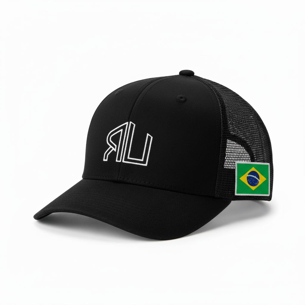 Black hat with Brazilian flag