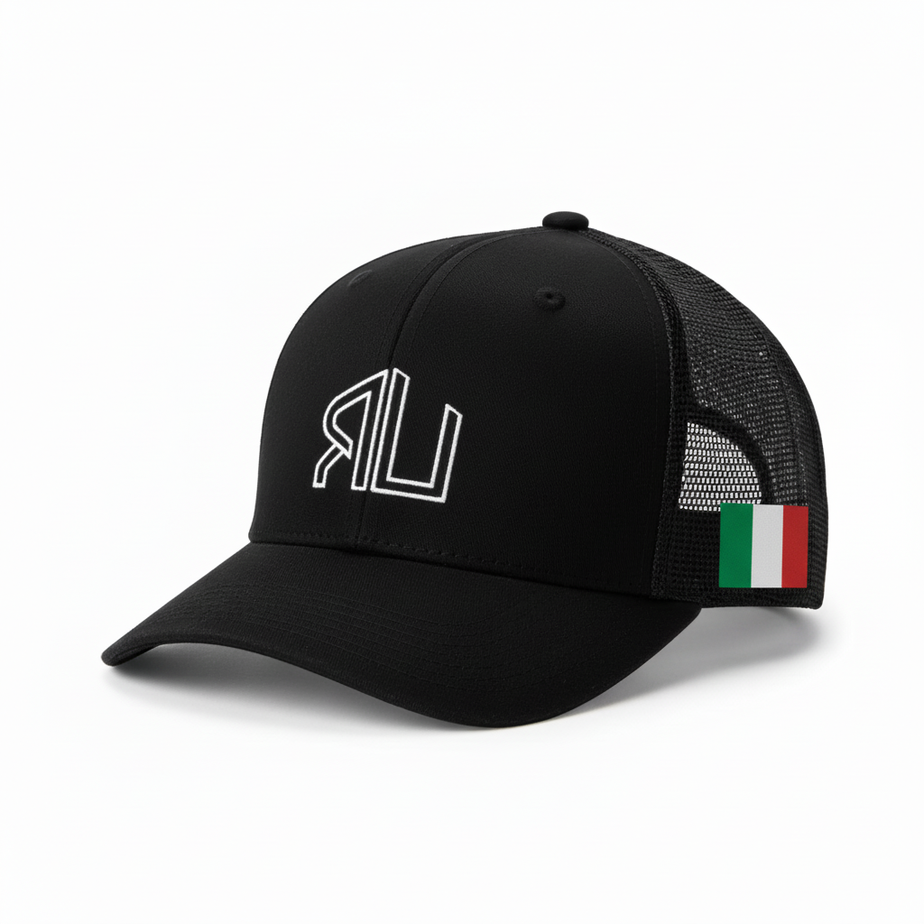 Black hat with Italian flag