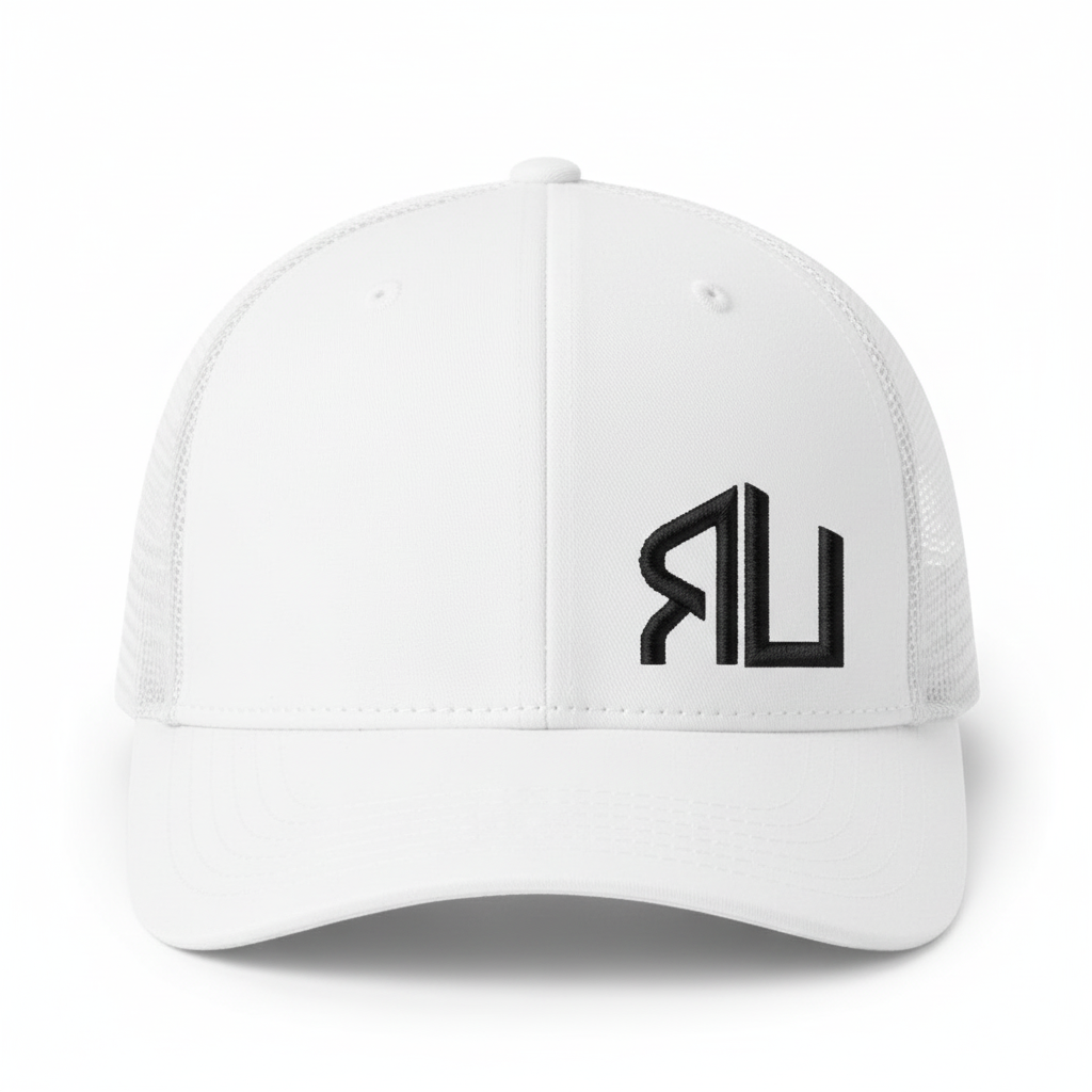 White hat with black RU logo