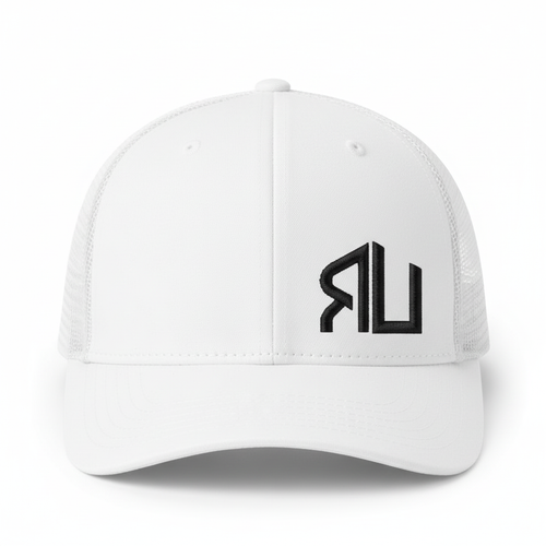 White hat with black RU logo